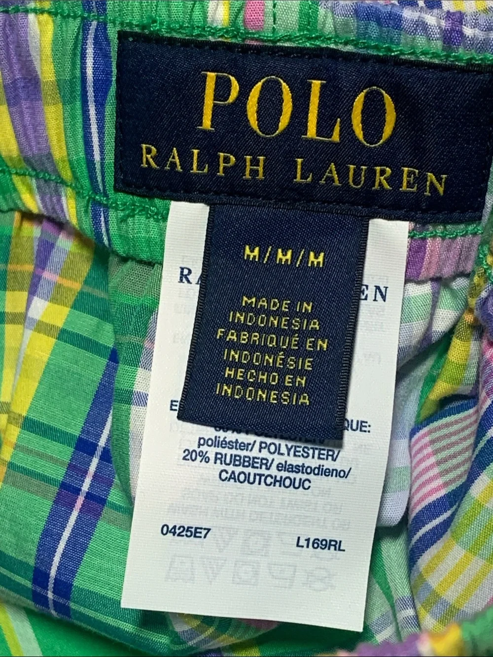 Polo Ralph Lauren Plaid Boxer Underwear Preppy wShorts Men’s Sz M NWT